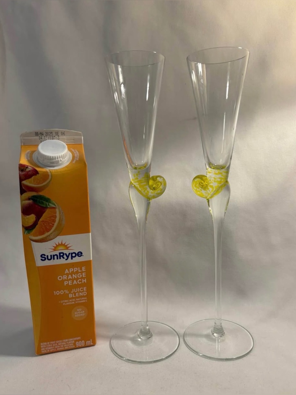 RARE..!!! vintage champagne, flute, glasses, snail art glass - Picture 5 of 13